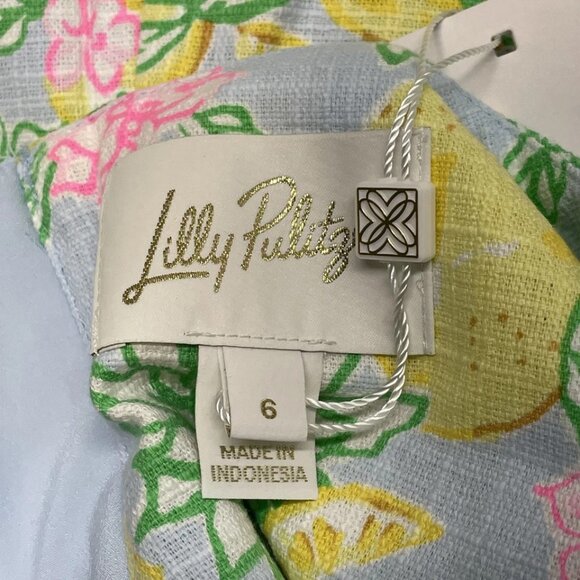 Lilly Pulitzer Women’s Kalinara Skirted Romper Size 6 – Blue Multi Lemon Print - Picture 5 of 6